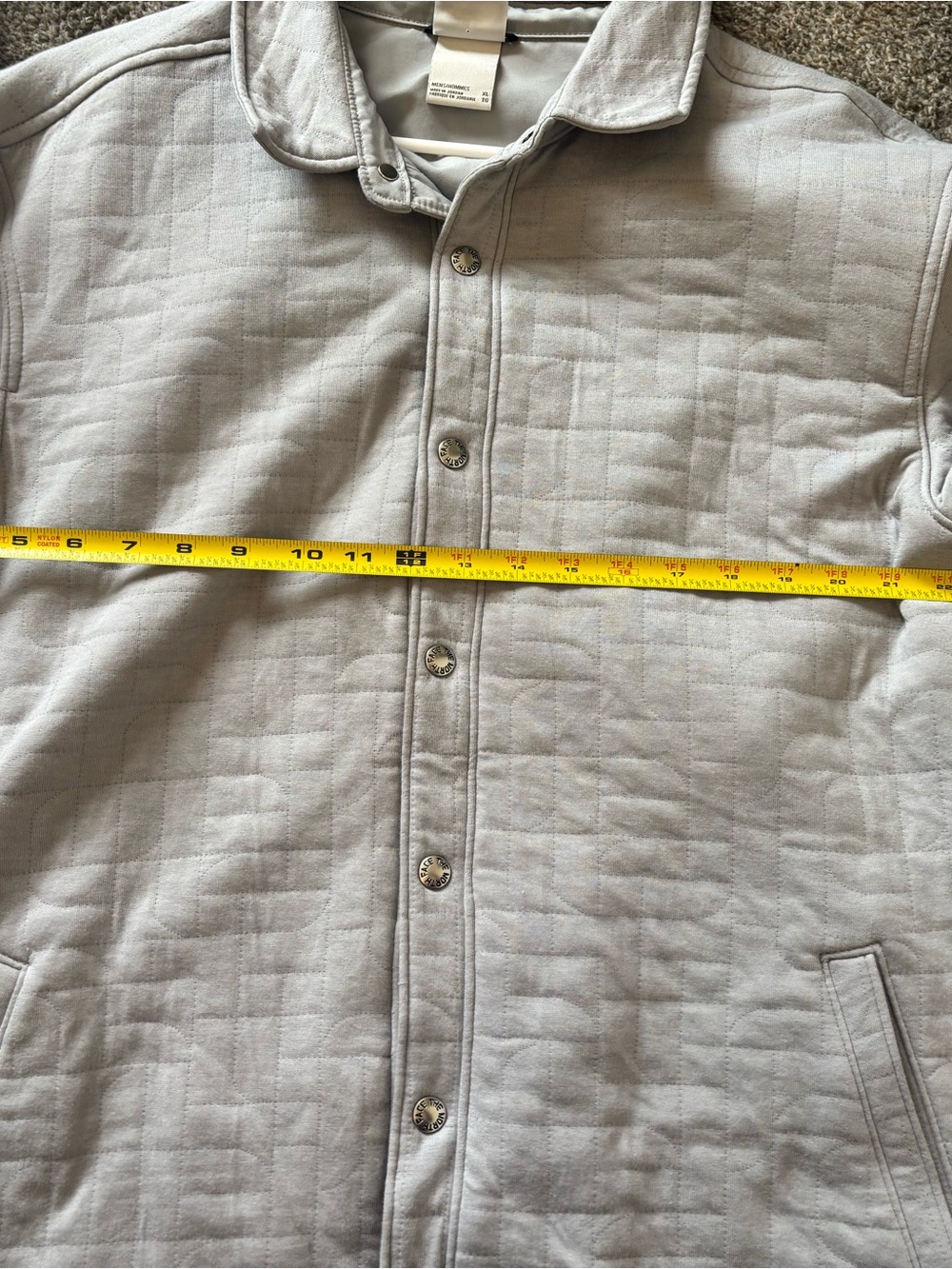 The North Face Men's XL Gray Quilted Insulated Snap Front Jacket Shacket - Picture 3 of 5